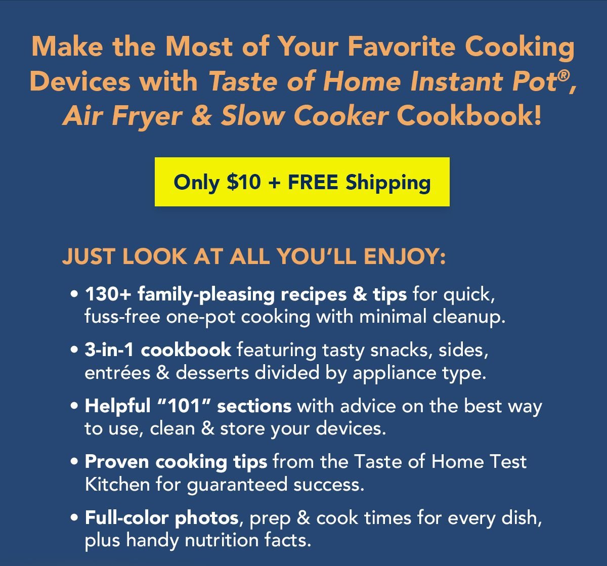 Make the Most of Your Favorite Cooking Devices with Taste of Home Instant Pot, Air Fryer & Slow Cooker Cookbook!