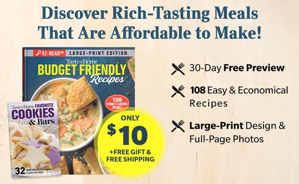 ONLY $10 +FREE GIFT &AMP; SHIPPING: EZ-Read™ Budget Friendly Recipes
