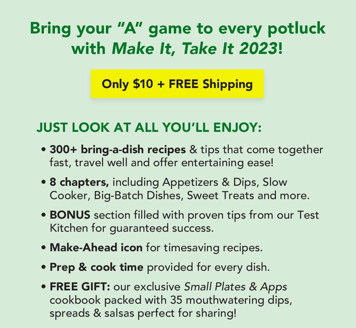 Bring your A game to every potluck with Make It, Take It 2023!