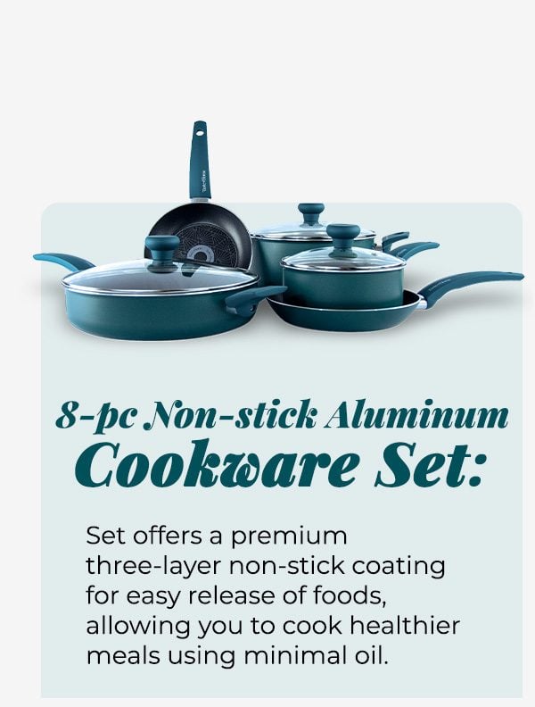 8-pc Non-Stick Aluminum Cookware Set