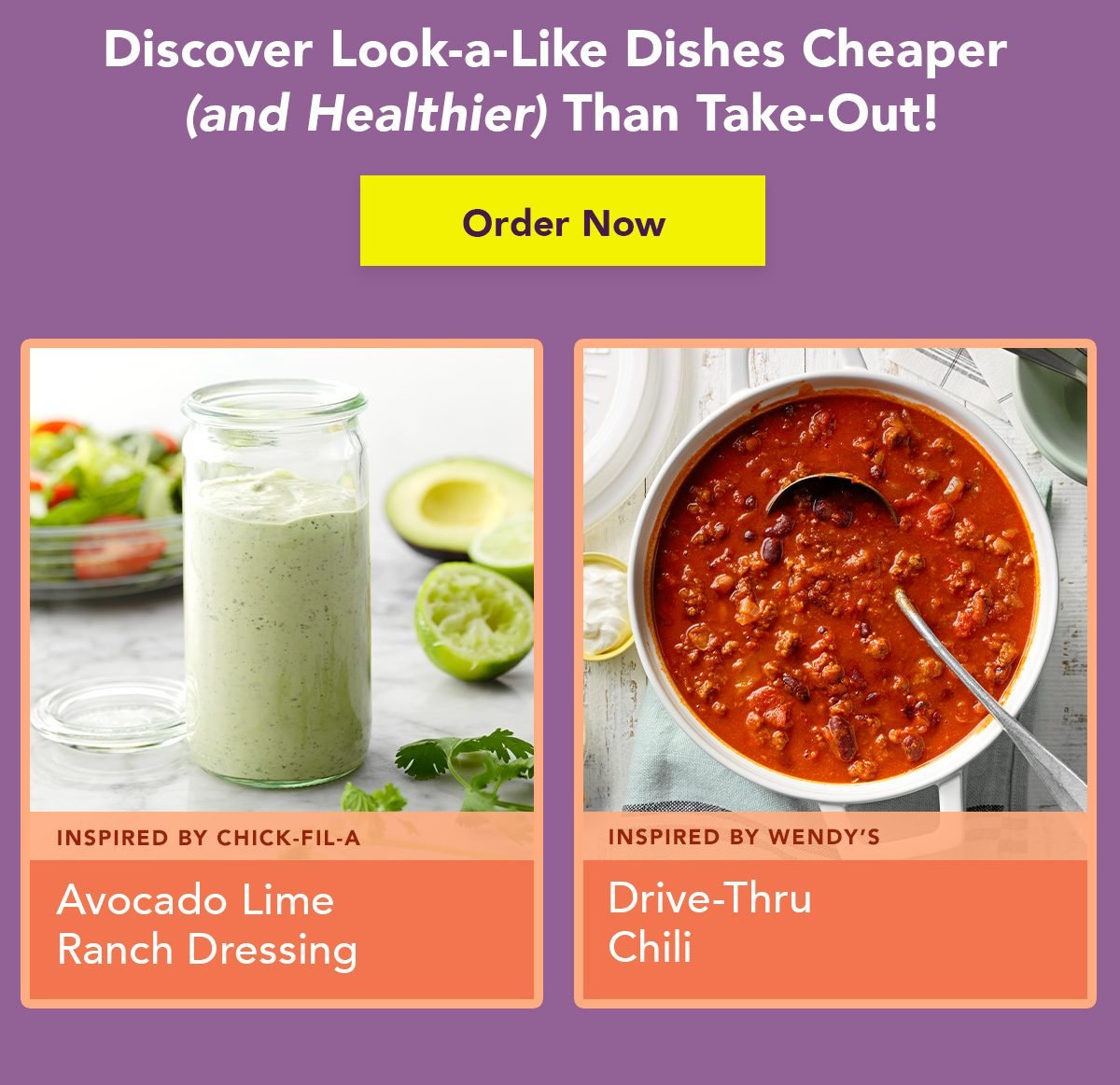 Discover Look-a-Like Dishes Cheaper (and Healthier) Than Take-Out! Order Now