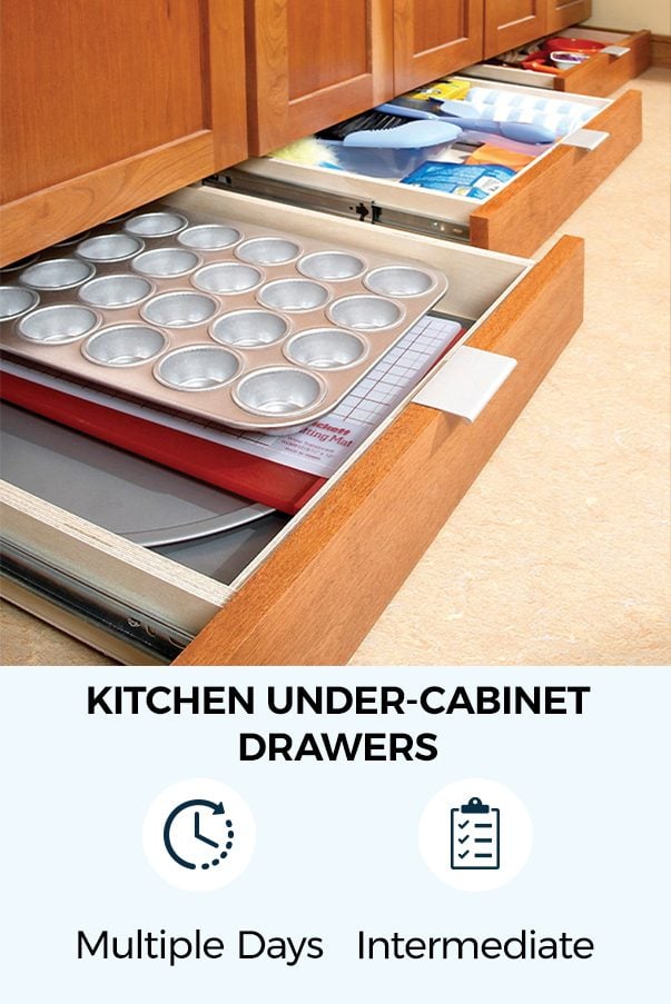 Kitchen under-cabinet drawers