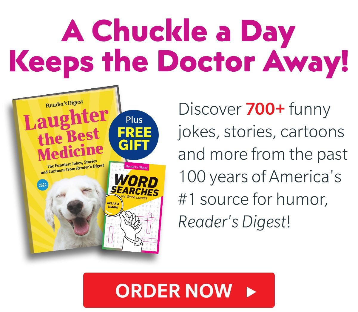 A Chuckle a Day Keeps the Doctor Away! LAUGHTER THE BEST MEDICINE 2024 only $10 + Free Shipping! ORDER NOW>