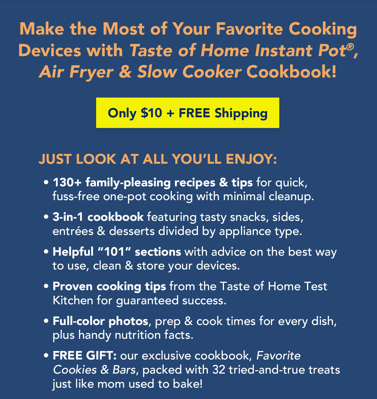 Make the Most of Your Favorite Cooking Devices with Taste of Home Instant Pot, Air Fryer & Slow Cooker Cookbook!