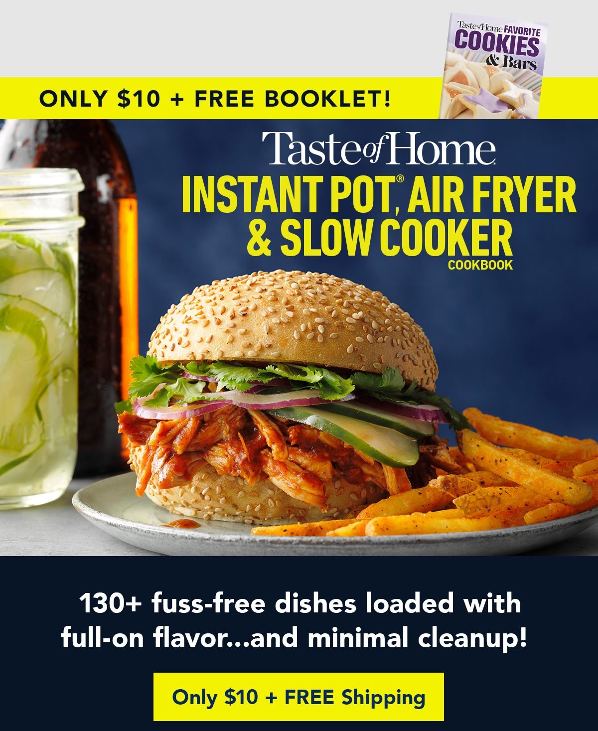 Instant Pot, Air Fryer & Slow Cooker Cookbook Only $10 + FREE Booklet!