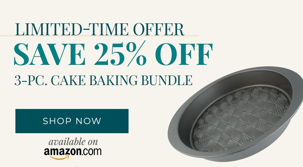 LIMITED-TIME OFFER Save 25% OFF 3-PC. CAKE BAKING BUNDLE - SHOP NOW available on Amazon