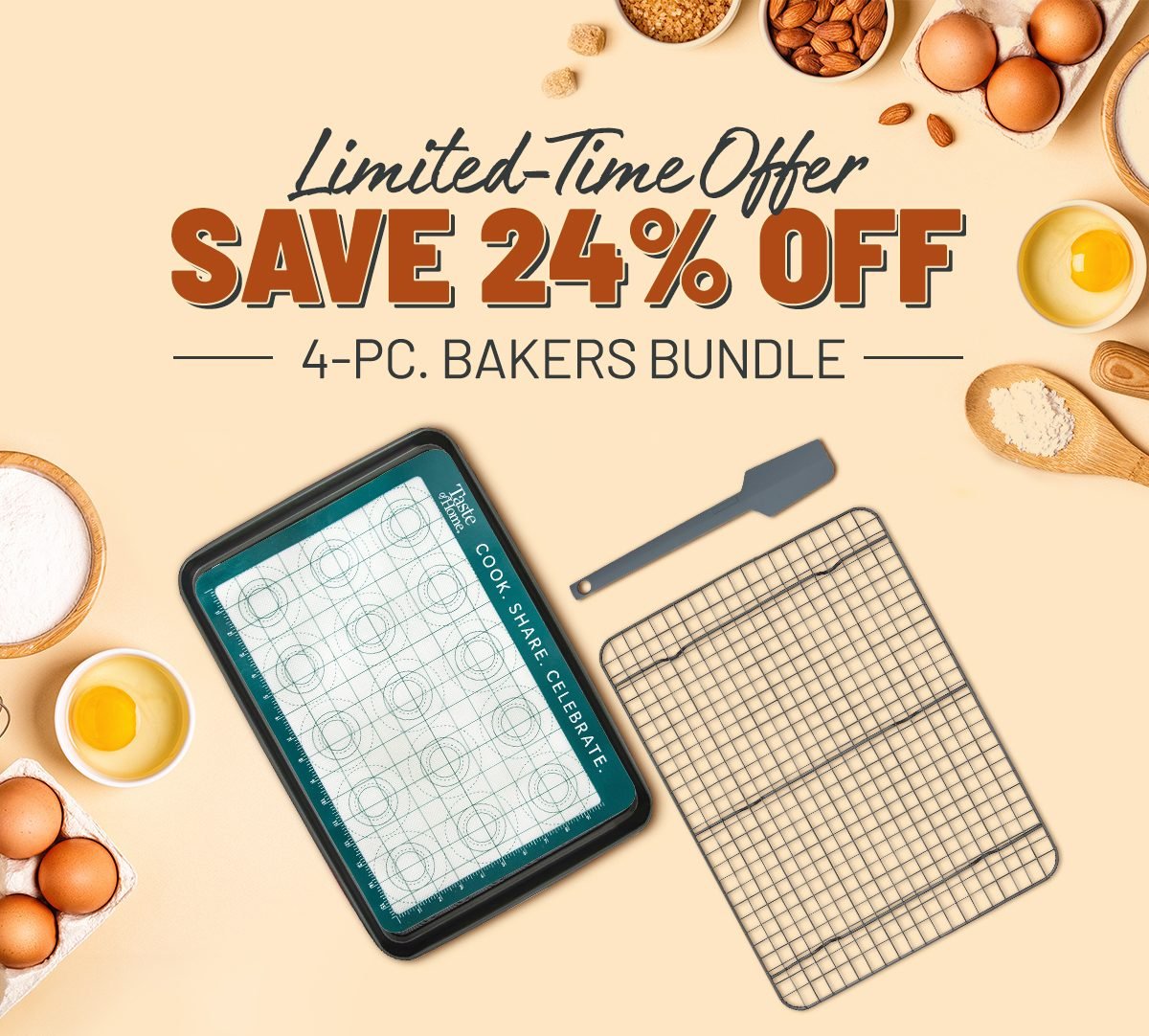 LIMITED-TIME OFFER Save 24% OFF 4-PC. Bakers Bundle - SHOP NOW available on Amazon