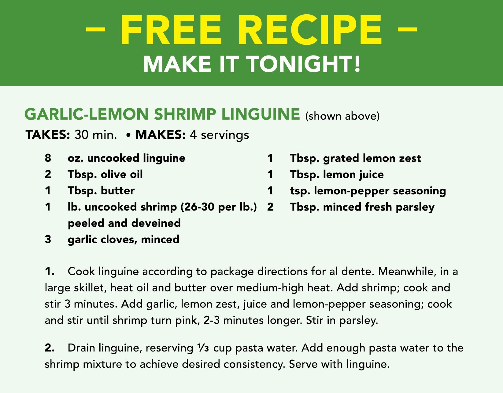 Free Recipe - Make It Tonight!