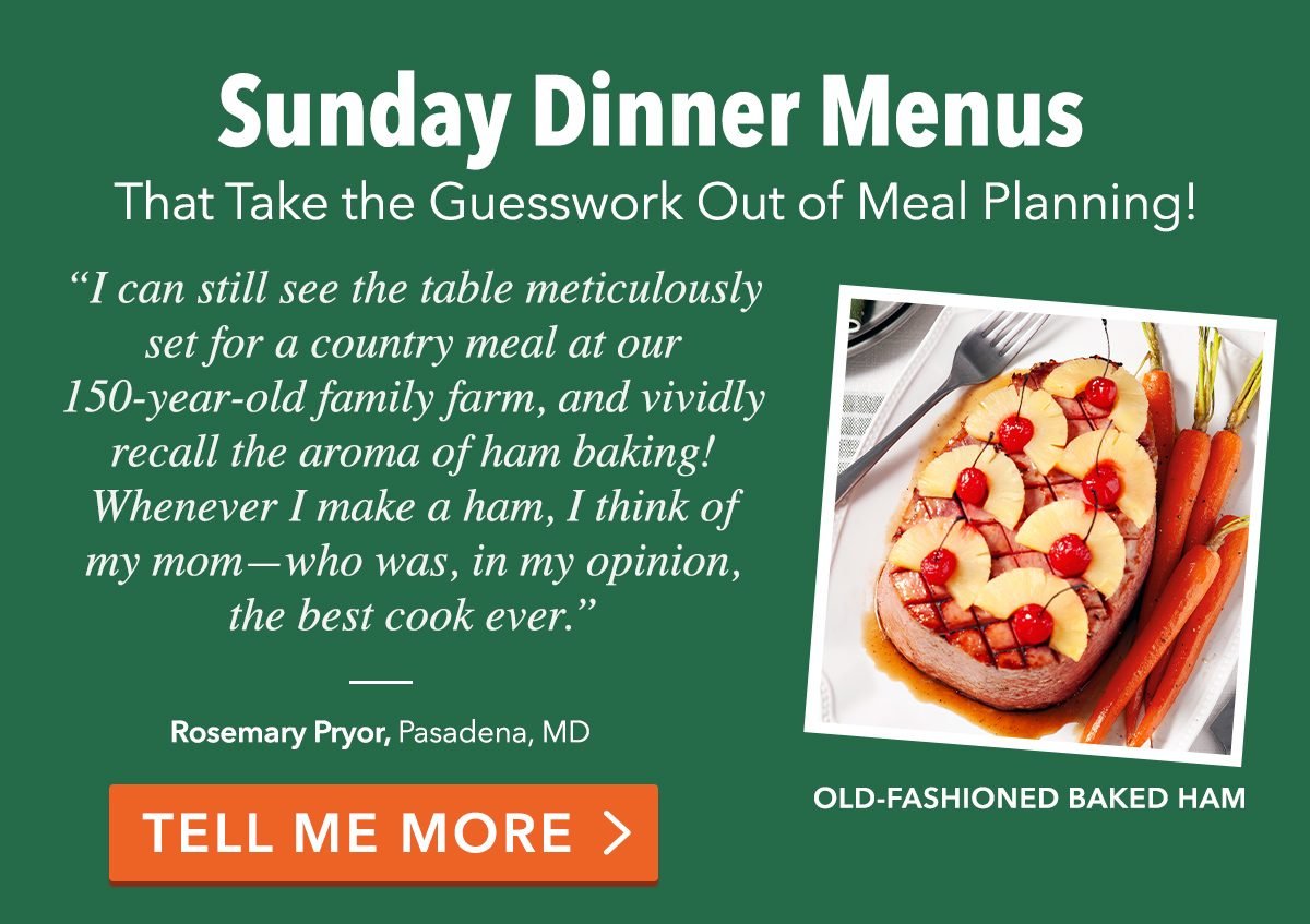 Sunday Dinner Menus That Take the Guesswork Out of Meal Planning!