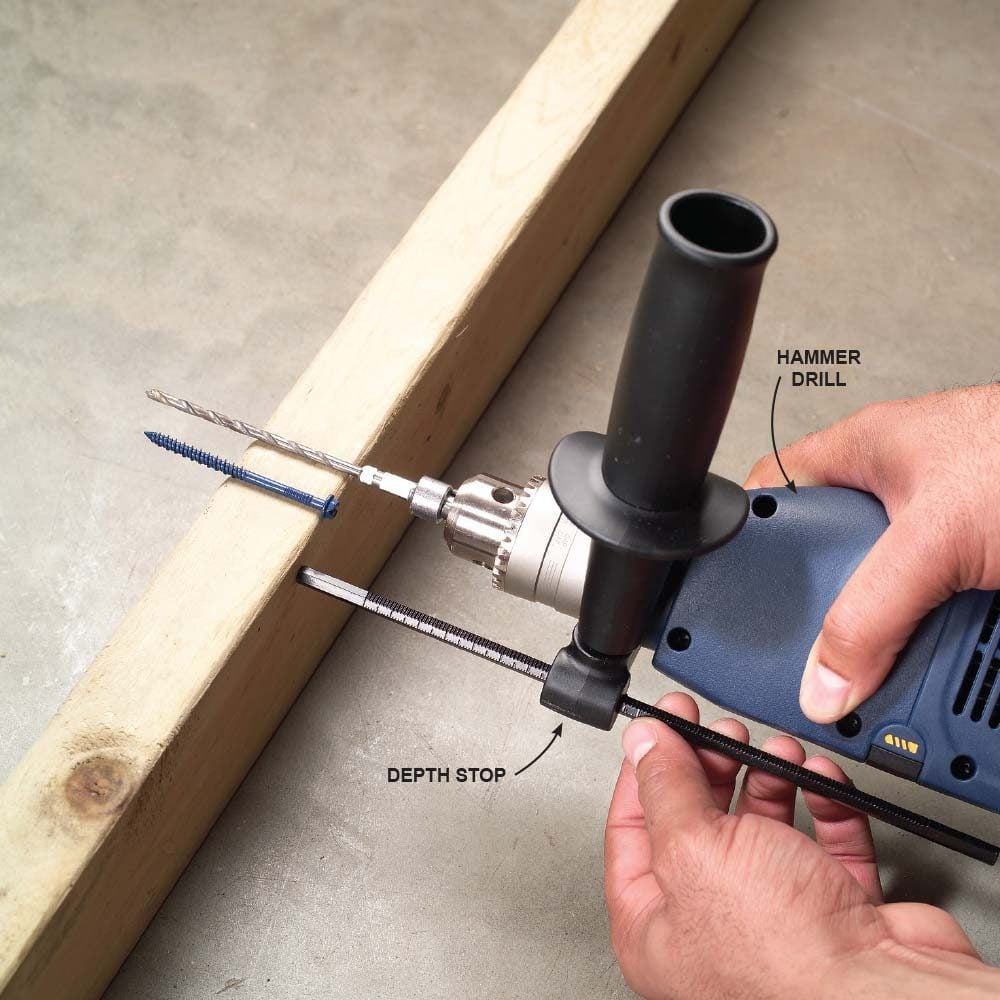 Using a drill depth stop with a hammer head drill | Construction Pro Tips